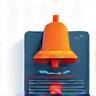 Icon representing a notification bell and breaking news headline